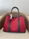 Hermes Garden Party 30 TPM Bicolor Toile Officier Negonda Tote Rouge Grenat and Black