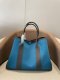 Hermes Garden Party 30 TPM Bicolor Toile Officier Negonda Tote Bleu Jean and Etoupe