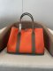 Hermes Garden Party 30 TPM Bicolor Toile Officier Negonda Tote Orange and Etoupe