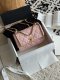chanel 25s flap Double gold beads bag pink shiny calfskin gold hardware small