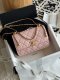 chanel 25s flap Double gold beads bag pink shiny calfskin gold hardware