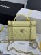 chanel 25p Vanity Case Heart rhinestones bag light yellow caviar calfskin gold hardware chanel 25p Vanity Case Heart rhinestones bag light yellow caviar calfskin gold hardware