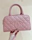 chanel vintage bowling bag pink grained calfskin gold hardware