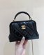 chanel 24a doctor bag black shiny lambskin gold hardware small