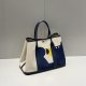 Hermes Garden Party GM Voyage Canvas Shoulder Bag Multiple Colors Deep Bleu