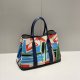 Hermes Garden Party GM Voyage Canvas Shoulder Bag Multiple Colors Blue Saphir