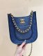 chanel 24s hobo bag dark blue denim gold hardware