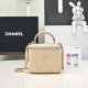 chanel mini vanity case bag apricot shiny lambskin gold hardware