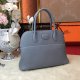 Hermes Bolide 31 Handbag in Bleu Lin