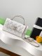 chanel 25a Cross handle horizontal kelly bag white grained calfskin sliver hardware